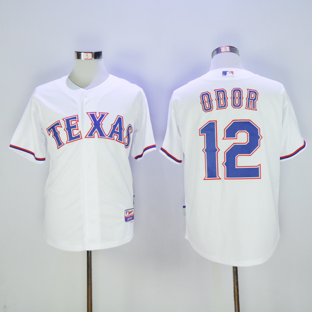 Men Texas Rangers #12 Odor White MLB Jerseys